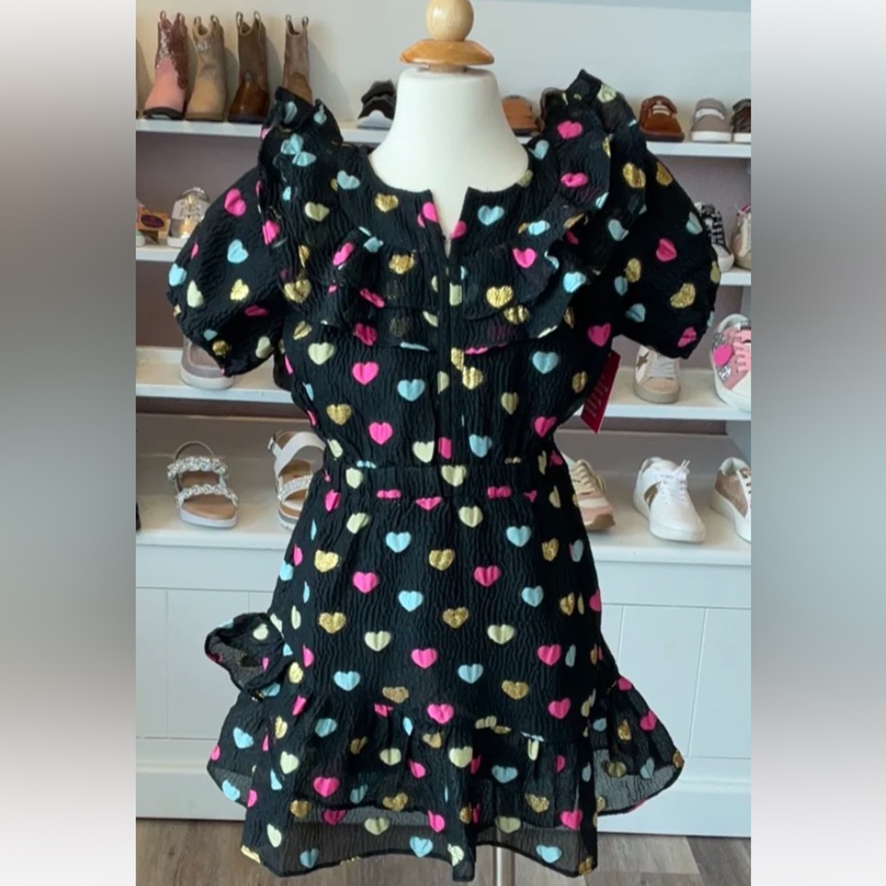 Buddy Love Girls Heart Ruffle Dress - Size 9 - NWOT